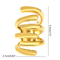 Vintage Edelstahl 18K Vergoldeter Geometrischer Krallenförmiger Ring Spiralförmiger Modeschmuck Anlaufbeständige Ringe