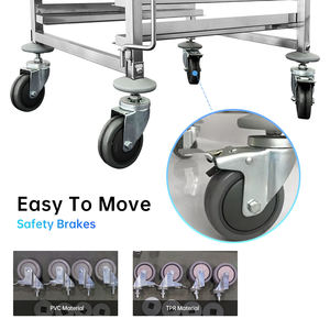 Heavybao रसोई उपकरण OEM स्टेनलेस स्टील रोटी पैन कूलर बेकरी ट्रे रैक ट्राली खाद्य 40*60 पाक ओवन ट्रे ट्राली - Product Image 3