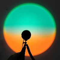 Newish Intérieur 16 Couleurs Éclairage de Nuit Mini Projecteur LED RGB Lumière Réglable Trépied Sunset Sunrise Lampe pour la Décoration