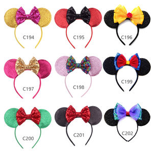 MMMA bando telinga kartun 3.3 ", aksesori rambut anak perempuan DIY telinga payet pita rambut - Product Image 3