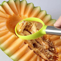 Moderne ecovriendelijke roestvrijstalen 3-delige fruit- en groente melonballer set met zaadverwijderaar en snijgereedschap