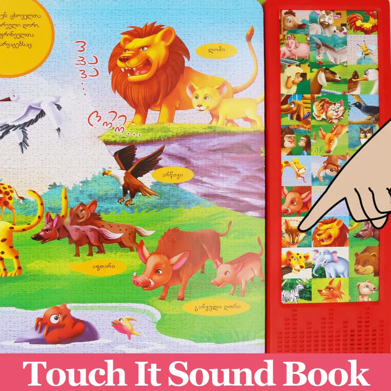 XDT-libro Musical de alta calidad para niños, diseño de dibujos animados, botón pulsador, sonido
