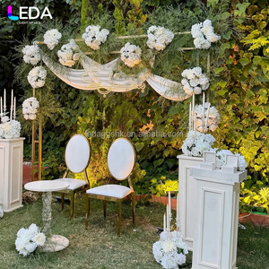 ฉากหลังงานเลี้ยงกลางแจ้ง LEDA หรูหรา โครงเหล็กสีทองทรงสี่เหลี่ยม สำหรับงานแต่งงานและงานเลี้ยง - Product Image 2