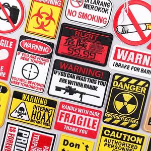 Écussons brodés personnalisés, badges, signes de interdiction, avertissements de danger, patchs brodés à thermocoller pour vêtements - Product Image 2