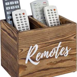 Caja Organizadora de Artículos de Baño de Madera de Pino Flexible Hecha a Mano, Ecológica, para Control Remoto, de Alta Calidad - Product Image 1