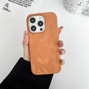 New Camouflage Leather Cloth Inside Shockproof Phone Back Covers Leather Case for IPhone 15 Pro Max 12 Pro 14 13 Pro 11