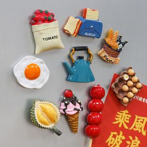 Nouvel Autocollant Magnétique Créatif 3D en Résine Alimentaire Simulée, Décoration Mignonne et Chaleureuse pour la Maison, Autocollant à Ventouse pour Réfrigérateur de Cuisine - Product Image 3