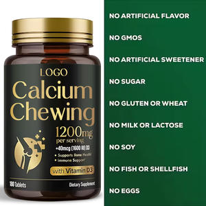 D3 vitamini ile vejetaryen kalsiyum takviyesi karbonat kalsiyum çiğneme hapları kalsiyum Tablet - Product Image 4