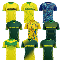 Maillot d'entraînement de football personnalisé par sublimation pour l'équipe du Brésil 2026 – T-shirt respirant en polyester à séchage rapide – OEM
