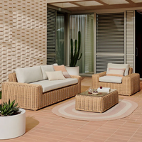 OEM Balkon Wohnzimmer Möbel Sofa-Set Haustier Holz PE Rattan Heim-Möbel Moderne Outdoor Patio Sofa-Sets Gartenmöbel