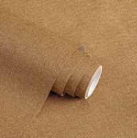 Papier peint moderne en PVC tissé en lin Salon Chambre à coucher Mur Décoration intérieure Vente en gros Rouleau de papier peint de couleur unie pour hôtels