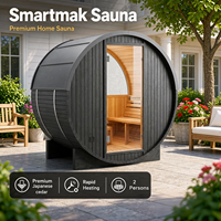 Ruang Sauna Tong Kayu Cedar Merah Jepang Modern Smartmak Outdoor dengan Atap Logam untuk Penggunaan di Vila