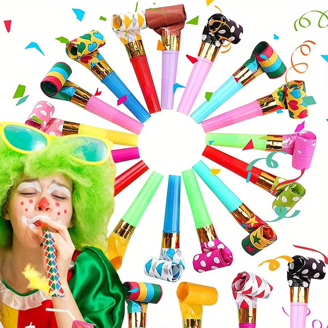 10pcs Colorful Noise Makers - Fun Whistles for Birthday & Celebrations, Cheerleading & Festive Props