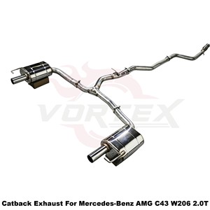 Vortex High-Velocity Stainless Steel <b>Exhaust</b> System Engine Power Upgrade For Mercedes-Benz AMG W206 C43 2.0T - Product Image 3