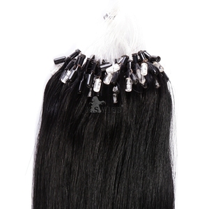 Extensions de cheveux humains Remy KSWIGS à micro-boucles, extensions de cheveux à micro-liens, cheveux naturels non traités, noir naturel, pour salon - Product Image 4