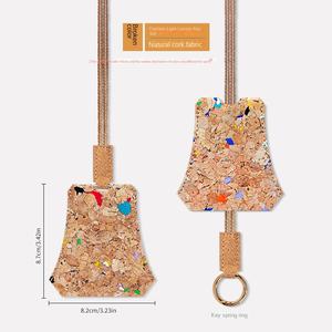 Nouveau couvercle de clé en liège de luxe léger avec <span class=keywords><strong>fermeture</strong></span> à glissière entreprise imprimé LOGO couvercle de clé de cou en grain de liège de protection - Product Image 6