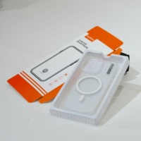 Boîte de présentation en carton blanc à contraste lumineux pour étui de téléphone, plateau intérieur en blister, pour présentoir de magasin numérique