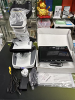 Microscope biologique forestier trinoculaire avec tablette Android 10 pouces et écran LED 4K, mise au point manuelle, indice de protection IP53 pour usage en laboratoire