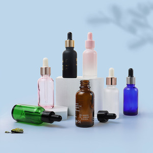 Khối lượng cổ 5ml 10ml 15ml 20ml 30ml 50ml 100ml Trắng Matte Glass Tinh dầu mỹ phẩm huyết thanh Chai nhỏ giọt với màu đen có nắp đậy - Product Image 4