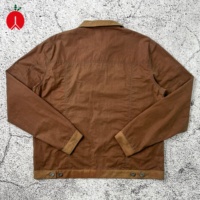 Veste de camionneur en toile de coton ciré de fournisseur de vêtements de travail de marque privée doublée veste en coton ciré résistante à l'eau pour hommes