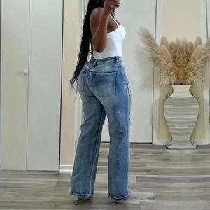 Ropa Casual Nueva para Mujer, Jeans con Patrón Sólido, Pantalones de Moda, Jeans con Spandex, OOTD - Product Image 3