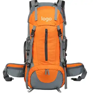 लंबी पैदल यात्रा बैग 50L डेरा डाले हुए बैग वर्षा कवर के साथ यात्रा के लिए