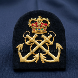 Écusson brodé personnalisé avec ancre et couronne de lauriers, à coudre sur tissu, pour uniforme ou vêtement - Product Image 2