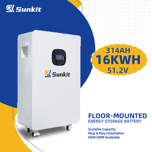 Batterie LiFePO4 SUNKIT 16 kWh 51,2 V 8000 cycles, haute qualité, résistance aux hautes températures, sur pied, à semi-conducteurs, pour - Product Image 1