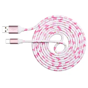 Cable USB de carga con fecha de sincronización de Venta caliente de nuevo diseño de cuero micro de PU 3a, 1m, 2M, 3m, precio de fábrica