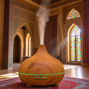 7 màu đèn LED siêu âm hương liệu khuếch tán hương thơm dầu Hương thơm gỗ hạt dầu khuếch tán cho tinh dầu - Product Image 1