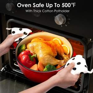 Marmite à soupe <span class=keywords><strong>en</strong></span> <span class=keywords><strong>fonte</strong></span> émaillée de haute qualité de 26 cm, faitout, <span class=keywords><strong>cocotte</strong></span> antiadhésive <span class=keywords><strong>en</strong></span> céramique, compatible avec diverses plaques de cuisson - Product Image 5