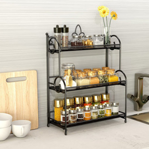 Fabricant de paniers à épices sur mesure à 2 niveaux en acier inoxydable panier de rangement de cuisine multifonction noir pour îles et chariots - Product Image 6