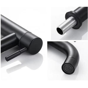 Grifo de Lavabo Monomando de un Solo Orificio, Montado en el Tapa del Lavabo, de Acero Inoxidable para Uso en Baños - Product Image 5