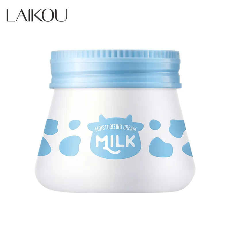 Hidratante nutritivo de leite laikou mais vendido, creme facial de beleza 55g ilumina o tom da pele