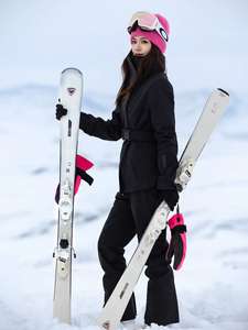 Combinaison de <span class=keywords><strong>ski</strong></span> d'hiver pour <span class=keywords><strong>femme</strong></span> sur mesure, chaude, extensible, ajustée, rembourrée, à capuche, respirante, coupe-vent, imperméable, avec fermeture éclair - Product Image 3