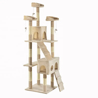 Arbre d'activités pour chat en peluche grise, grande tanière pour chat, plusieurs zones de repos, jouet interactif suspendu pour chat, poteaux à gratter en sisal pour usage domestique