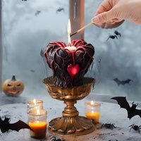 CARATTE Halloween 3D Hand hält herzförmige Kerze Silikon formen für DIY Seifen harz herstellung