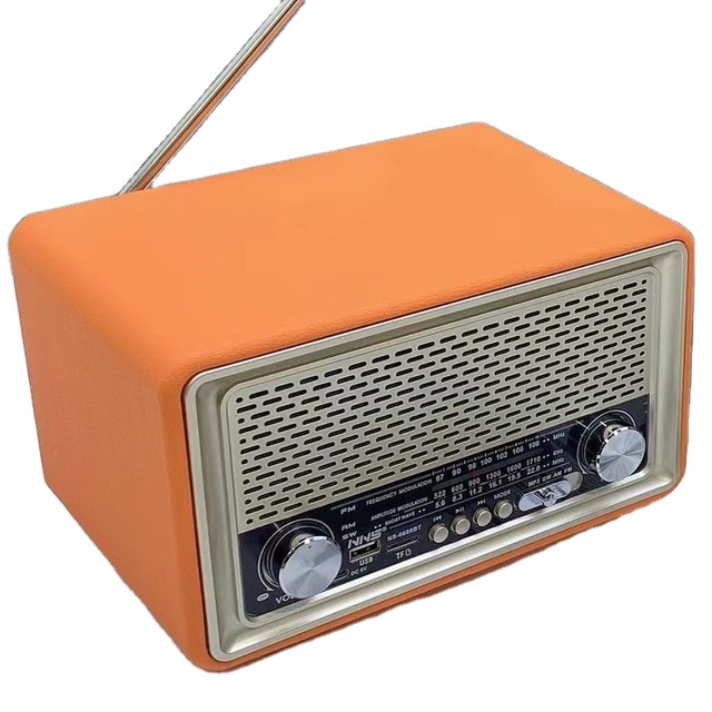 NS-6689BT Radio Am Fm Portable Multiband World Radio Retro Style Classic Vintage Radio Mini Dj Sound Leather Speaker