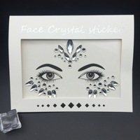 Autocollants en strass et cristaux pour le visage et le corps, bijoux faciaux pour festivals et soirées