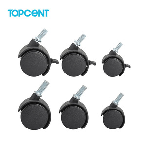 Bánh xe xoay nhẹ TOPCENT khuyến mãi nóng 2/3/4 inch, bánh xe PU cho ghế văn phòng, OEM - Product Image 3