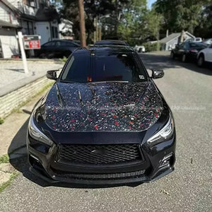 ฝากระโปรงคาร์บอนไฟเบอร์แบบมีช่องระบายอากาศสำหรับ Infiniti Q50 - ติดตั้งแบบ Bolt-On พร้อมสีแดงและน็อต (ยี่ห้อ EPR) - Product Image 2