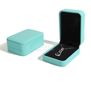 Custom Packaging <b>Gift</b> <b>Box</b> Luxury Pu Leather Jewelry <b>Box</b> <b>Earrings</b> Ring Necklace Pu Leather Jewelry <b>Box</b> Set in Green - Product Image 1
