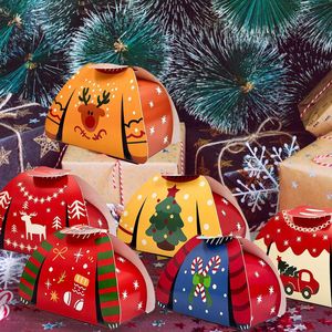 Boîtes cadeaux de Noël portables en forme de pull pour la vente en gros, idéales pour le nougat, les chaussettes, les pâtisseries et le chocolat – Emballage de rangement - Product Image 1