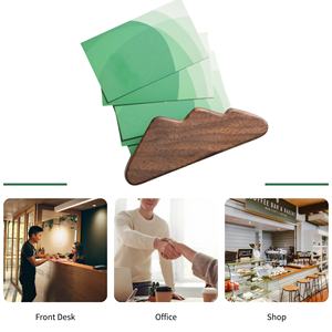 थोक पर्वत के आकार के ठोस अखरोट लकड़ी प्राकृतिक लकड़ी के व्यवसाय कार्ड धारक कार्यालय स्वागत की दुकान के सामने डेस्क - Product Image 5