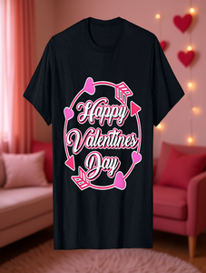 Camiseta con estampado de corazón y flecha para el día de San Valentín, unisex, de algodón, con cuello redondo, informal, para primavera y verano, de manga corta - Product Image 2