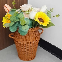 Vases en rotin naturel de haute qualité pour la décoration de la maison, fleurs de mariage, personnalisation de design moderne, fabrication artisanale en gros