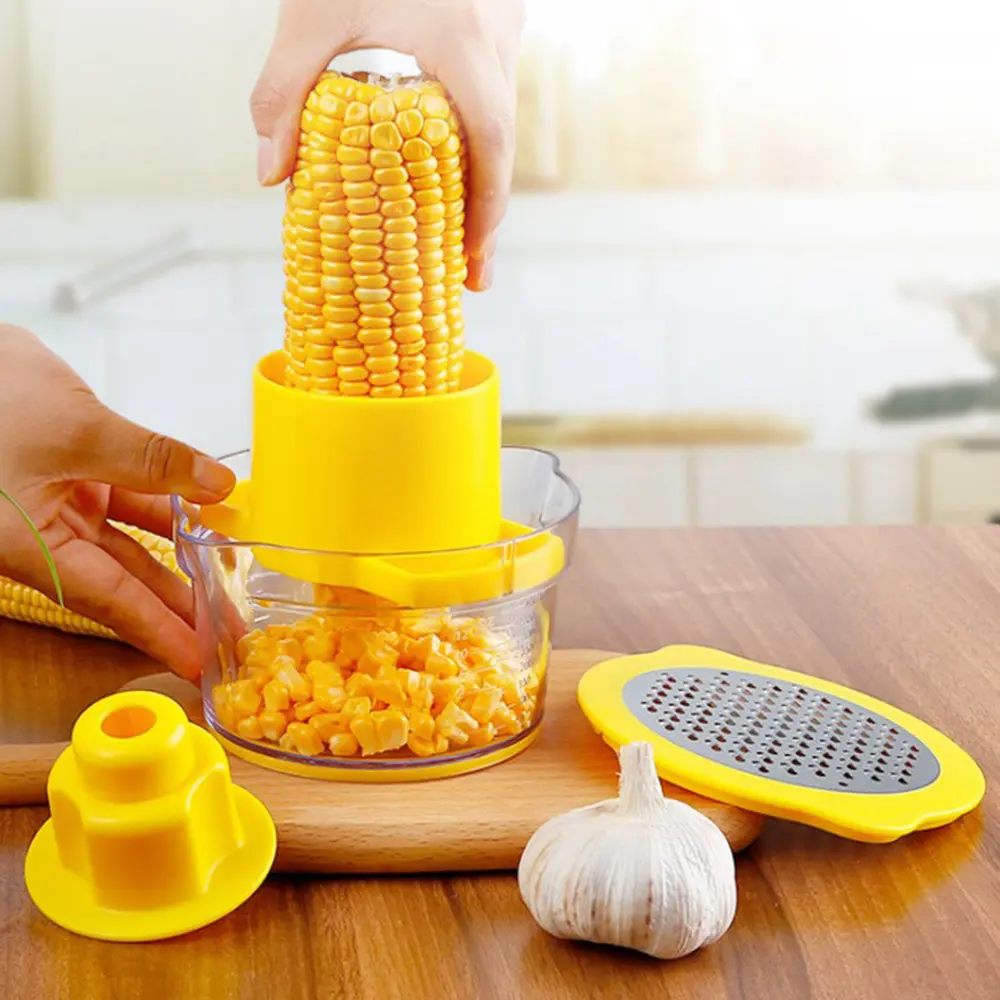 Stainless Peeler Hot Selling Products Kitchen Creative Tools Metal Stainless Steel Corn Cutter Portable Rotary Corn Peeler Corn Stripper