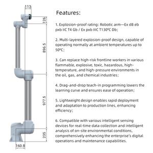 Robot collaboratif léger antidéflagrant avec moteur PLC, boîte de vitesses, roulement, 6 degrés de liberté, indice de protection IP65, déploiement rapide - Product Image 2