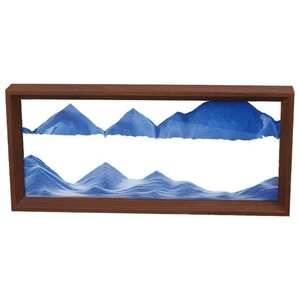 Bewegliche Sand-Landschaftskunst Sanduhr Moderner Holz-Glas-Rahmen Heim-Fotorahmen Stressabbauendes Ornament Wohnzimmer Wein - Product Image 3