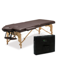 Lit de massage pliant en cuir PVC hêtre bois jambes 5 cm mousse personnalisable disponible table de massage